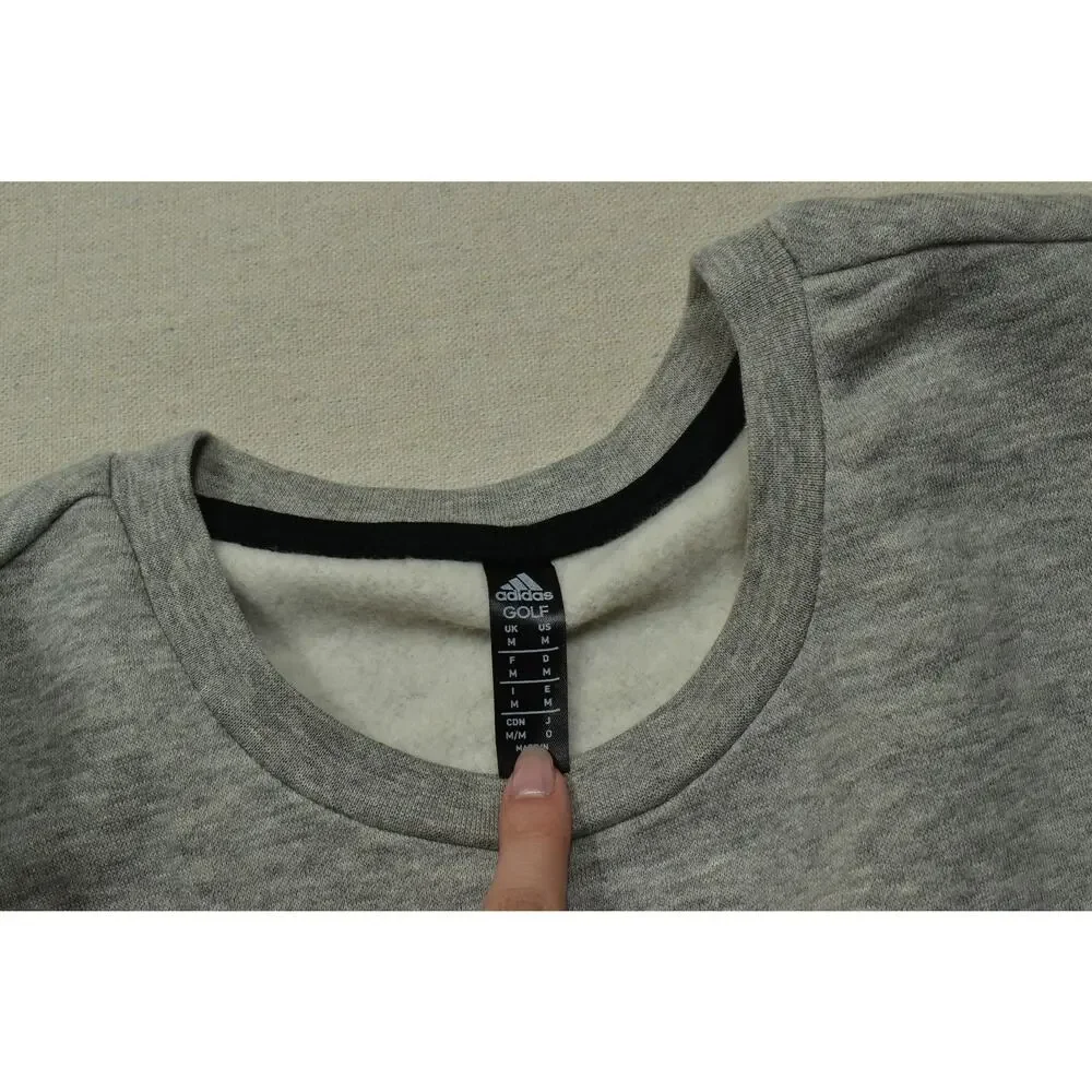 Adidas Golf Men's Size Medium Gray Heather CVC Fleece Crewneck Sweatshirt NEW